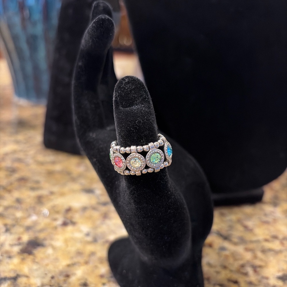 Multicolor Crystal Stretch Ring